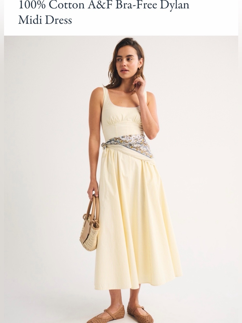 Abercrombie cotton bra-free midi dress